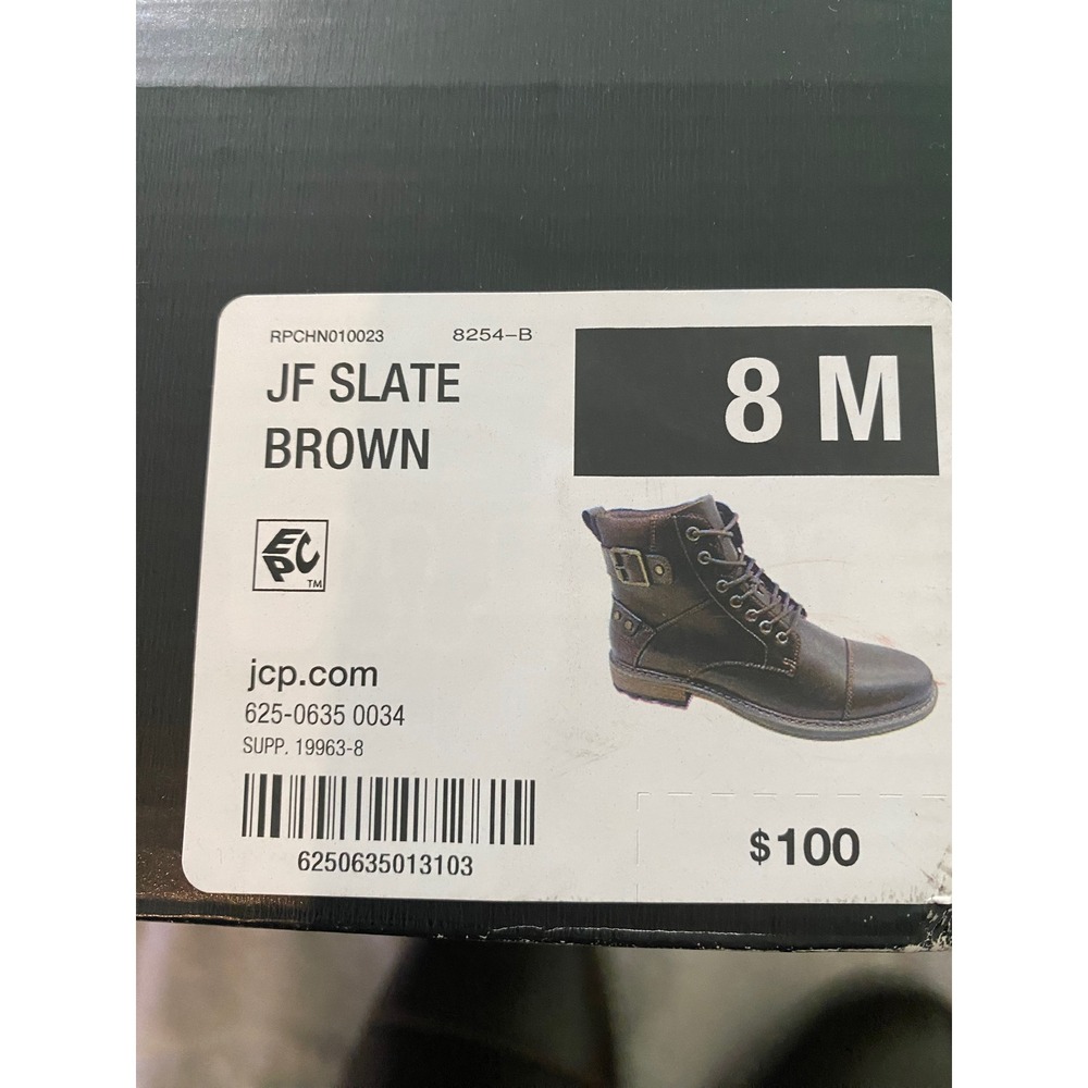 J. Ferrar Slate Brown Cap Toe Buckle Combat Boots Men’s 8 M Memory Foam - Picture 8 of 9